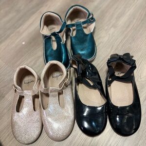 Monkey Feet Glittery Cream and Shiny Black Dress Shoes